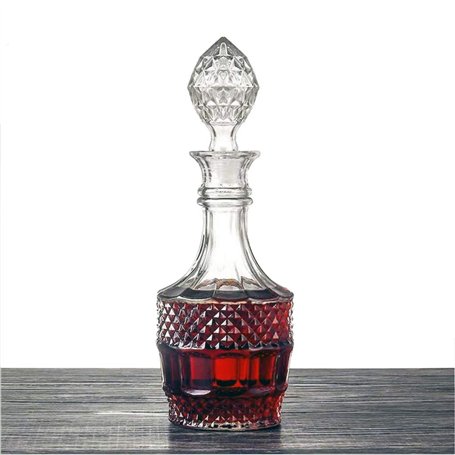 Skelang Carafe whisky avec bouchon géométrique hermétique