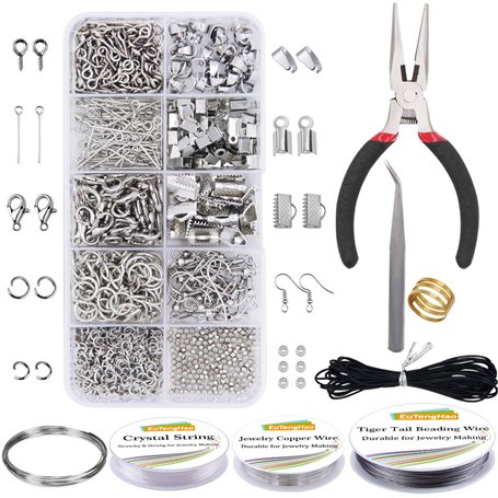 EuTengHao Kit d'accessoires de réparation de bijoux avec pince à bijoux