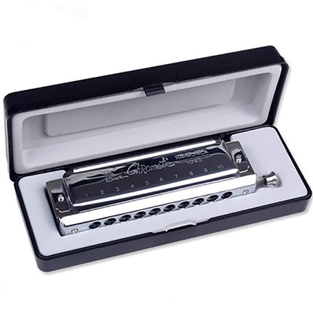 Swan SW1040 Harmonica chromatique 10 trous 40 tonalités Do Touche pour adultes étudiants débutants Jouer professionnel Instrumen