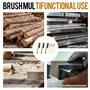 Lot de 6 brosses métalliques, 3 brosses métalliques, petite poignée en bois, 3 grandes brosses à main, en acier inoxydable, pour