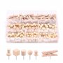 NEUSID Lot de 135 punaises en bois naturel avec boîte de rangement