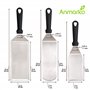 Anmarko de Spatule professionnel – en acier inoxydable Pancake Turner et plaque de cuisson Grattoir Idéal pour plaque de cuisson