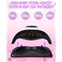 FAOKZE 220W Lampe UV LED Ongles Gel,Portable Séchoir à Ongles Professionnel avec 60 perles,LED UV Sèchoir Ongles 10/30/60/99S Sé