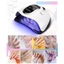 FAOKZE 220W Lampe UV LED Ongles Gel,Portable Séchoir à Ongles Professionnel avec 60 perles,LED UV Sèchoir Ongles 10/30/60/99S Sé