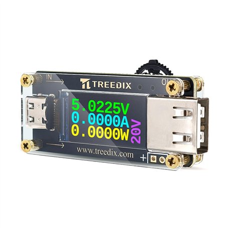 Treedix Testeur USB type C vers type A QC PD3.0 Module de déclenchement avec écran LCD Type-C Interface femelle 5 V 9 V 12 V 15