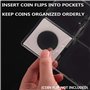 Pages de poche à monnaie pour 5 x 5 cm (2 "x 2") Coin Flips Supports de collecte de pièces standard à 9 trous 20 poches pour la 