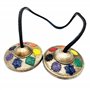 Tingsha (cloche tibétaine) - Fabriqué à la main - Artisanat indien - Design chakras émaillés avec leurs couleurs - cymbales pour