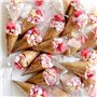 200 Pièces Sachets Transparents Bonbons, Sachets Coniques Transparents en Cellophane avce Liens Torsadés, Cône Bonbons Pochette