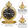 Montre de Poche Or Vintage en Acier pour Homme avec la Chaîne