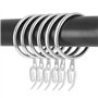 LANSKYLAN 40 Pcs Anneaux Rideaux en Métal, Anneaux pour Tringle à Rideaux, Anneaux et Crochets pour Rideaux, Anneaux de Suspensi