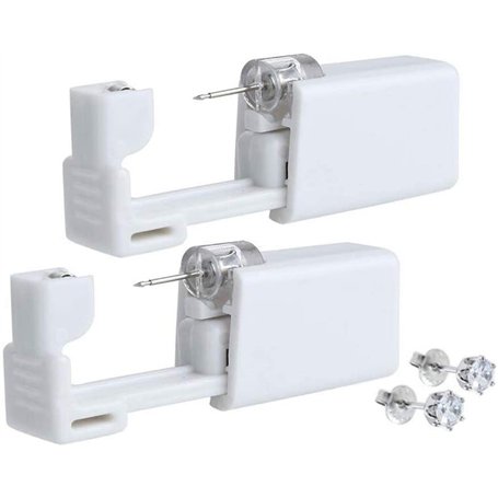 YIQI jetables Blanc de sécurité d'oreille Corps Nez lèvres Nombril Piercing Gun Pierce Outil de Poinçonnage kit de beauté avec 2