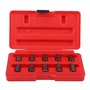 Lot de 10 extracteurs de vis à tête hexagonale multi-cannelures de 1/8" à 13/32" dans un étui en plastique pour retirer les boul