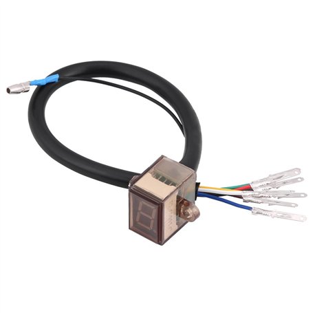 Qiilu Indicateur de Vitesse de Moto étanche Universel 6 Vitesse Indicateur Numérique Vitesse Commutateur Shift Levier Capteurs A