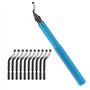 VASTOOLS Kit d'outils d'ébavurage manuel avec 10 lames de rechange en acier rapide pour acier