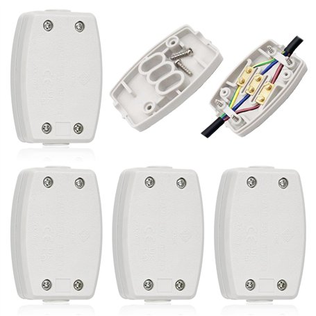 KYYGKY 4 PCS Boîtier de Raccordement Boîte de Jonction à 3 Pôles Boîte de Dérivation Etanche Boîte de Jonction Électrique Blanc