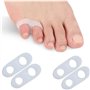 2 Paires de correcteurs d’orteils contre l’hallux Valgus - Pour les petits orteils - 2 Trous - En silicone le sport Séparateur d