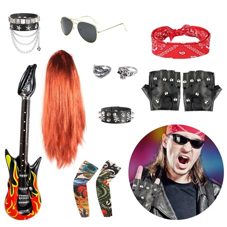 Lot de 12 costumes de rockeur pour homme