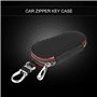 Qiilu Porte-clés Sac en Cuir PU Coque de Protection Clé pour Voiture Cas clé Télécommande Clé(Noir)