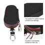 Qiilu Porte-clés Sac en Cuir PU Coque de Protection Clé pour Voiture Cas clé Télécommande Clé(Noir)