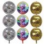ZYEKIU 9 Pièces Boule Disco Deco Anniversaire Ballons de Baudruche 4D Boule a Facette Ballon Gonflable Ballon de Baudruche pour