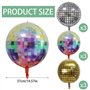 ZYEKIU 9 Pièces Boule Disco Deco Anniversaire Ballons de Baudruche 4D Boule a Facette Ballon Gonflable Ballon de Baudruche pour