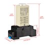 Heschen Relais temporisé H3Y-4 220 VAC 3 minutes 250 VAC 5 A 14 broches terminal 4PDT avec socle DYF14 35 mm rail DIN