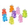 100 Pièces Pendentifs Ours en Résine Coloré Ours Bonbons Charmes Dessin Animé Ours Porte-clés Collier Charme Mignon Bracelet Acc