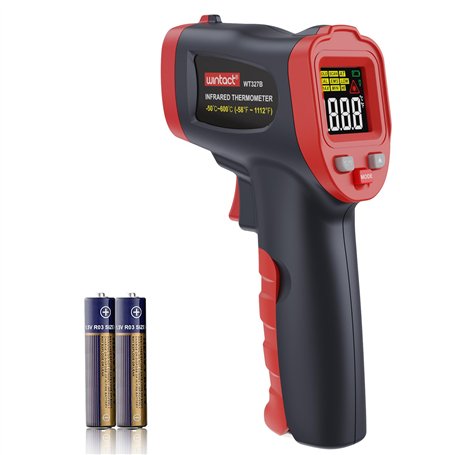Wintact Alarme de haute et basse température du pistolet thermomètre infrarouge laser numérique -58 ℉ ~~ 1112 ℉ ~ avec écran LED