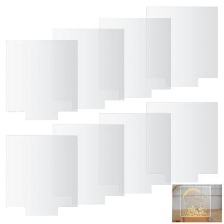8 Pièces Feuilles Acrylique Transparentes