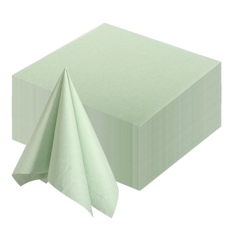 Serviette Papier Vert 100Pcs Serviette Papier Vert Sauge Serviette Papier Anniversaire 25x25 Serviette de Table Papier pour Fête