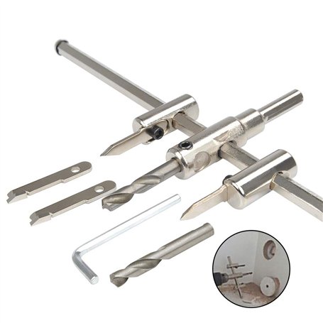 FOROREH Scie cloche circulaire Scie cloche circulaire en alliage réglable avec outils de travail du bois de coupe de cercle de p