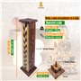 Brûleur d'encens en bois sculpté à la main en Inde Motif losanges 30 x 8 x 8 cm Poids 190 g Porte-encens en bois