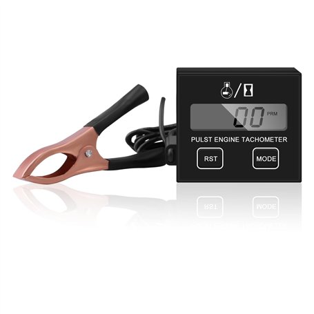 Tachymètre numérique pour tronçonneuse : tachymètre inductif petit tachomètre moteur étanche avec compteur d'heures batterie rem