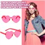 WANDGU Lot de 24 paires de lunettes de soleil en forme de cœur - Couleurs fluo - 12 couleurs - En forme de cœur - Transparentes