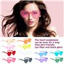 WANDGU Lot de 24 paires de lunettes de soleil en forme de cœur - Couleurs fluo - 12 couleurs - En forme de cœur - Transparentes