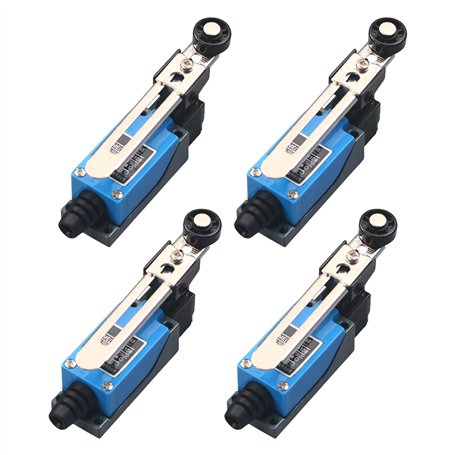 Lot de 4 interrupteurs de fin de course réglables : interrupteur de fin de course à levier 1NC 1NO avec levier de scooter réglab