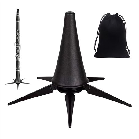 MEGYAD Support de clarinette noir : support de trompette pliable avec 5 pieds