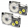 Prestige Cartridge 2x XR-9WE XR-9WE1 noir sur blanc 9mm x 8m Rubans Étiquettes compatibles avec Casio KL-60 KL-100 KL-120 KL-200
