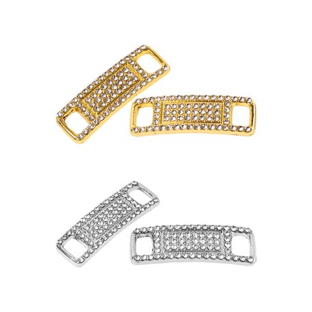 4 Boucles en Métal pour Lacets - Étiquettes avec Diamants Pleins