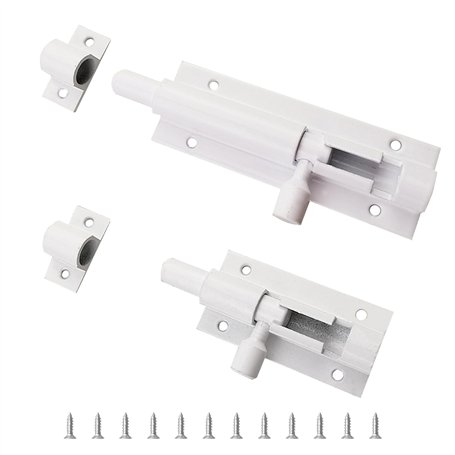 2 verrous en aluminium blanc (2" et 3")