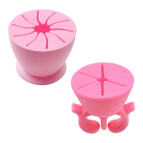 NyxSeat Lot de 2 Collecteurs de Déchets en Silicone Rose - Poubelle de Bureau Portable en Forme d'Anneau - Nettoyage de Bureau