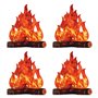 Lot de 4 décorations de fête flamme