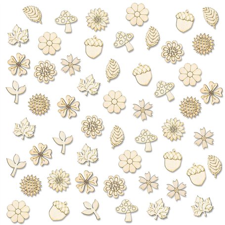 OAOSDH 150 Morceaux De Copeaux De Bois Floraux