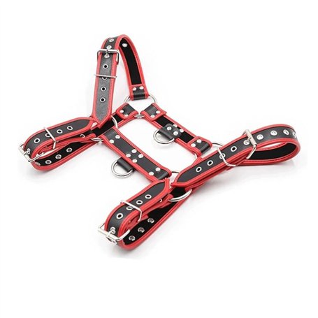 Soutien d’épaules en cuir PU pour hommes Harnais Punk avec Anneau à Boucle Réglable pour Homme Halloween