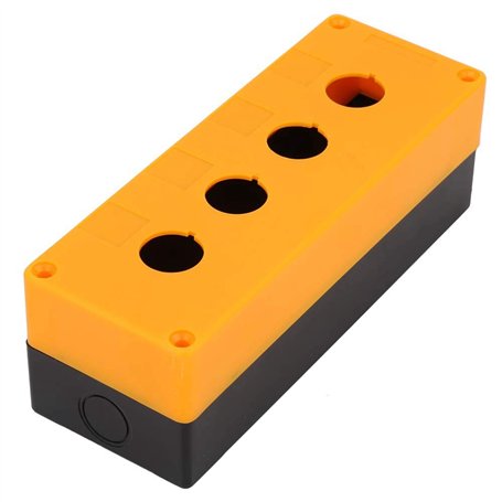 Boîte de Commutateur 22mm Cas Protecteur de Boîte de Bouton Poussoir de Quatre Trous Imperméable(Jaune)
