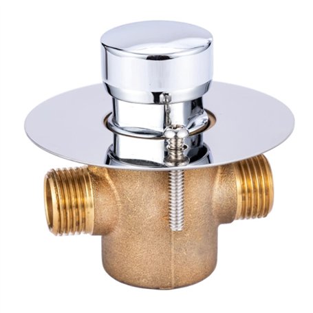 GOLDMAN SERVICE | Robinet à bouton-poussoir mural chromé à fermeture automatique