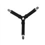 Tiardey 4Pcs Noir Lastique Drap de Lit Bretelles Triangle Drap de Lit Sangles Attaches Ensemble avec Pinces de Pinces Robustes p