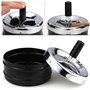ZDNT 3PCS Cendrier pivotant en chrome Cendrier Tournant Cendrier à vent Cendrier avec Poussoir Cendrier Coupe-vent pour intérieu