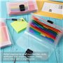 Lot de 4 mini chemises à documents format A6 18 x 11,4 x 4,1 cm, organiseur de poche arc-en-ciel à 13 compartiments extensibles 