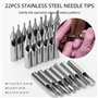 ATOMUS 22 pièces ensemble de conseils de tatouage ensemble d'aiguilles de tatouage en acier inoxydable Kit d'aiguilles buse méla